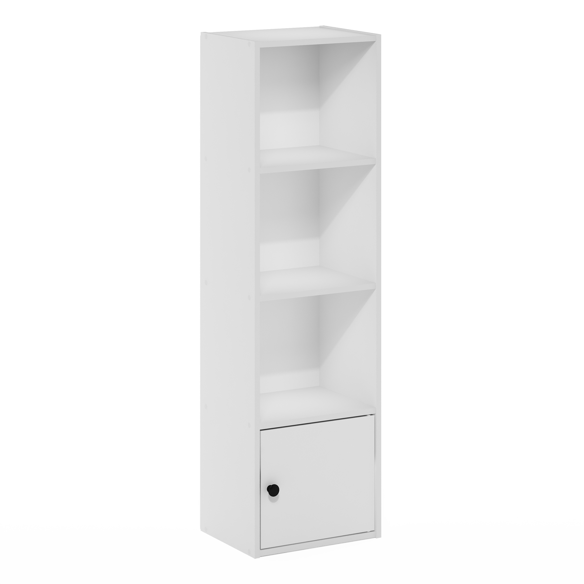 Classic Bookcase with Asymmetrical Shelves, White