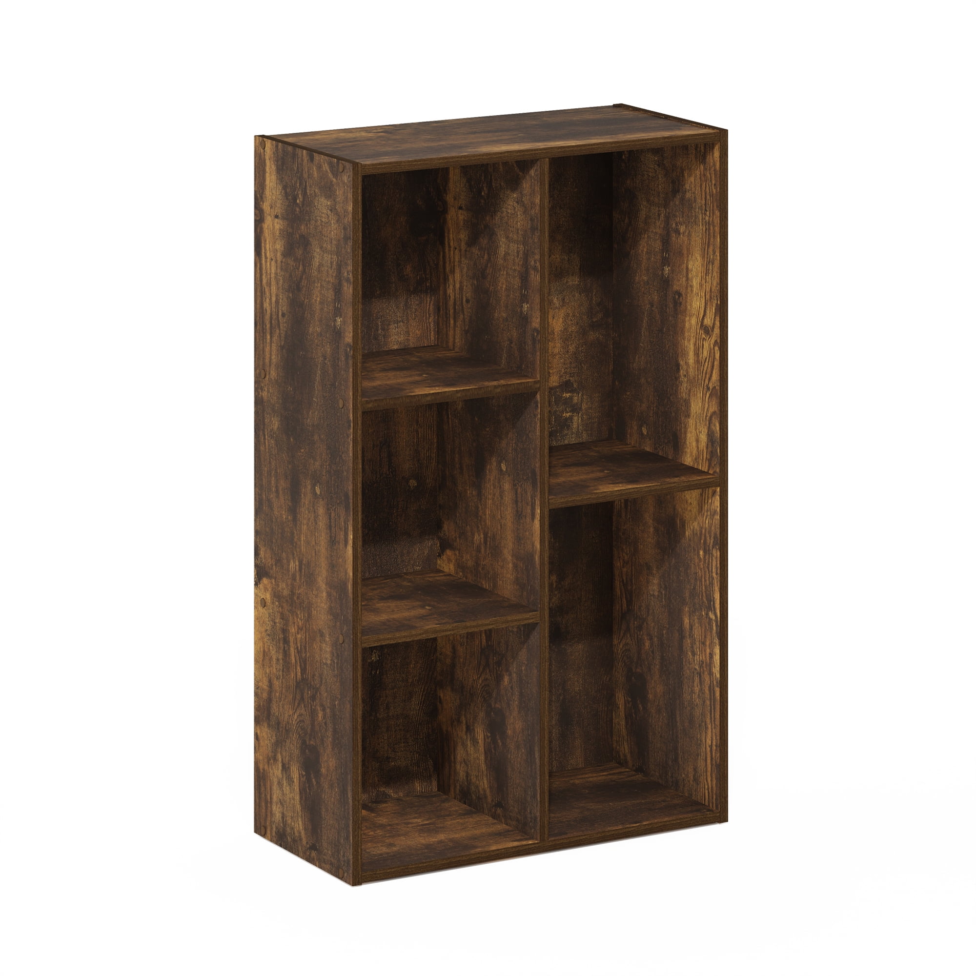 Furinno LUDER 5-Cube No Tool Assembly Open Shelf in Amber Pine
