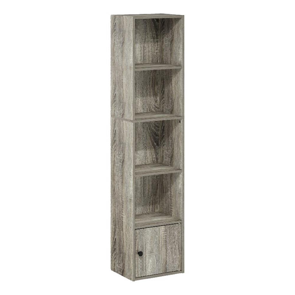 Furinno Luder Adult 4-Shelves Bookcase with Shelf Panels, Hardware Pack, Assembly Instruction, French Oak