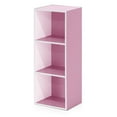 thumbnail image 1 of Furinno Luder Engineered Wood 3-Tier Open Shelf Bookcase in White/Pink, 1 of 6