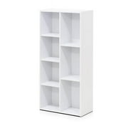 Furinno Luder Reversible Open Shelf Bookcase, White, Space-Saving Design, Versatile Usage