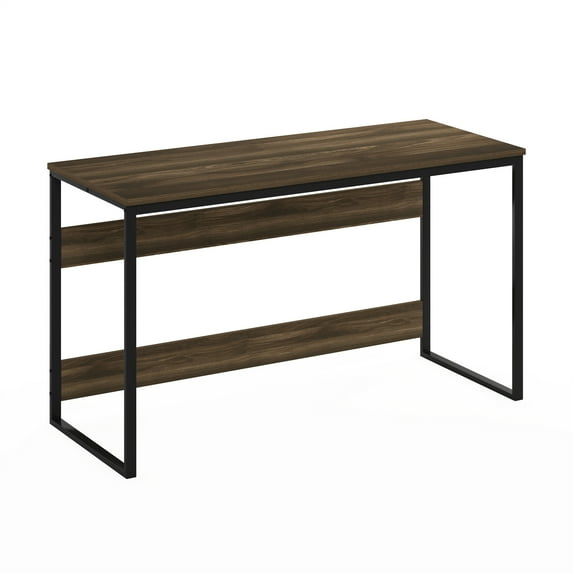 Furinno MORETTI Desk, 52 Wide Metal Frame Gaming Desk, Rectangular Computer Desk, Writing Desk, Office Desk for Home Office, Study Room, Dorm, Bedroom, Brown Walnut