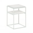 thumbnail image 1 of Furinno MORETTI Side Table, 2-Tier Stackable Metal Frame End Table with Open Shelf, Night Stand, Bedside Table, Toolless Assembly, for Living Room, Bedroom, White, 1 of 3