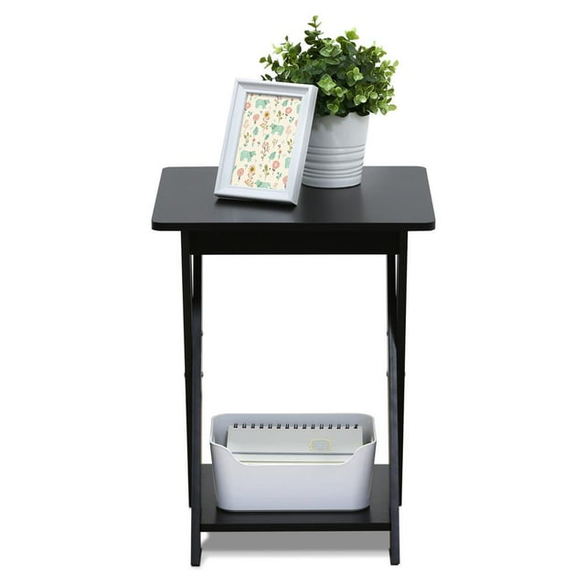 Furinno Modern Engineered Wood Simplistic CrissCrossed End Table in