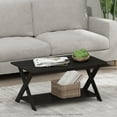 thumbnail image 1 of Furinno Modern Simplistic Criss-Crossed Coffee Table, Espresso, 1 of 3