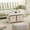 thumbnail image 1 of Modern Simplistic Criss-Crossed Coffee Table, White, 1 of 6