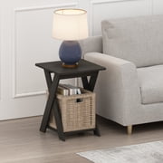 Furinno Modern Simplistic Criss-Crossed End Table,Espresso, Set of 2
