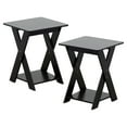 Furinno Modern Simplistic CrissCrossed End Table, Espresso, Set of 2