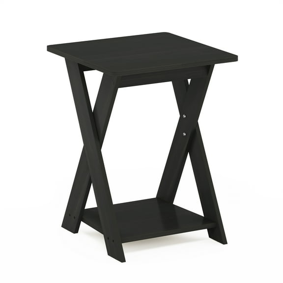Furinno Modern Simplistic Criss-Crossed End Table, Side Table, Black Espresso