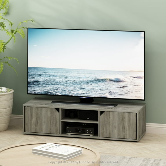 Furinno Montale TV Stand for TV up to 55 Inch, French Oak