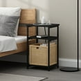 thumbnail image 1 of Furinno Moretti 3-Tier USB and Type-C Charging Port Open Storage Side Table with Metal Frame, Americano, 1 of 6