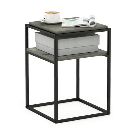 Furinno Moretti Modern Lifestyle Stackable End Table, 2-Tier, French Oak Grey