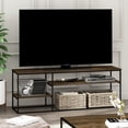 thumbnail image 1 of Furinno Moretti TV Stand for TVs up to 65 Inch, 3-Tier Rustic Brown Entertainment Center, Open Back TV Console with Cable Management, for Living Room, Bedroom, Brown Walnut, 1 of 6
