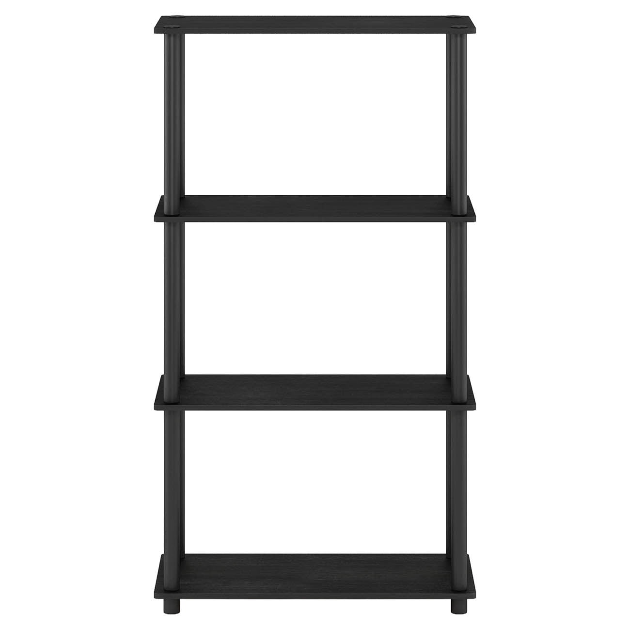 Furinno Multipurpose 23.6 W x 11.4 D x 43.25 H 4-Shelf Freestanding Shelves, Americano and Black