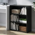 thumbnail image 1 of Furinno PASIR Book Shelf, 3-Tier Bookshelf, Storage Shelves Bookcase, 9.7 x 23.7 x 31.5, for Living Room, Bedroom, Home Office, Dark Americano, 1 of 5