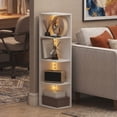 thumbnail image 1 of Furinno PASIR 4-Tier LED Open Corner Shelf Bookcase 9.3 x 12 x 41.4. White, 1 of 5