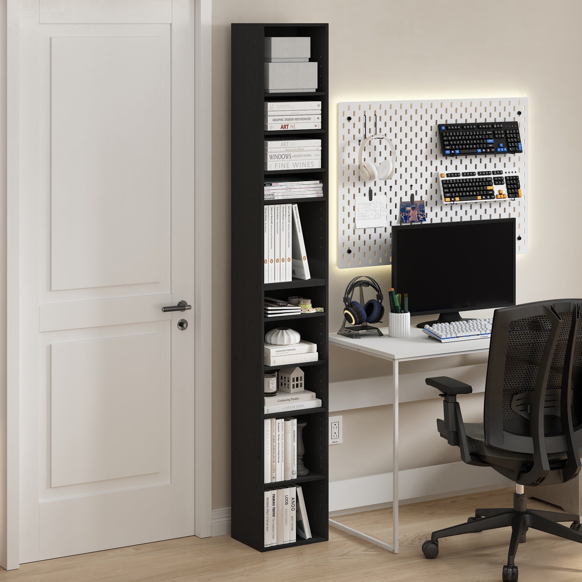 Furinno Pasir 10-Tier Open Shelf Bookcase, Blackwood