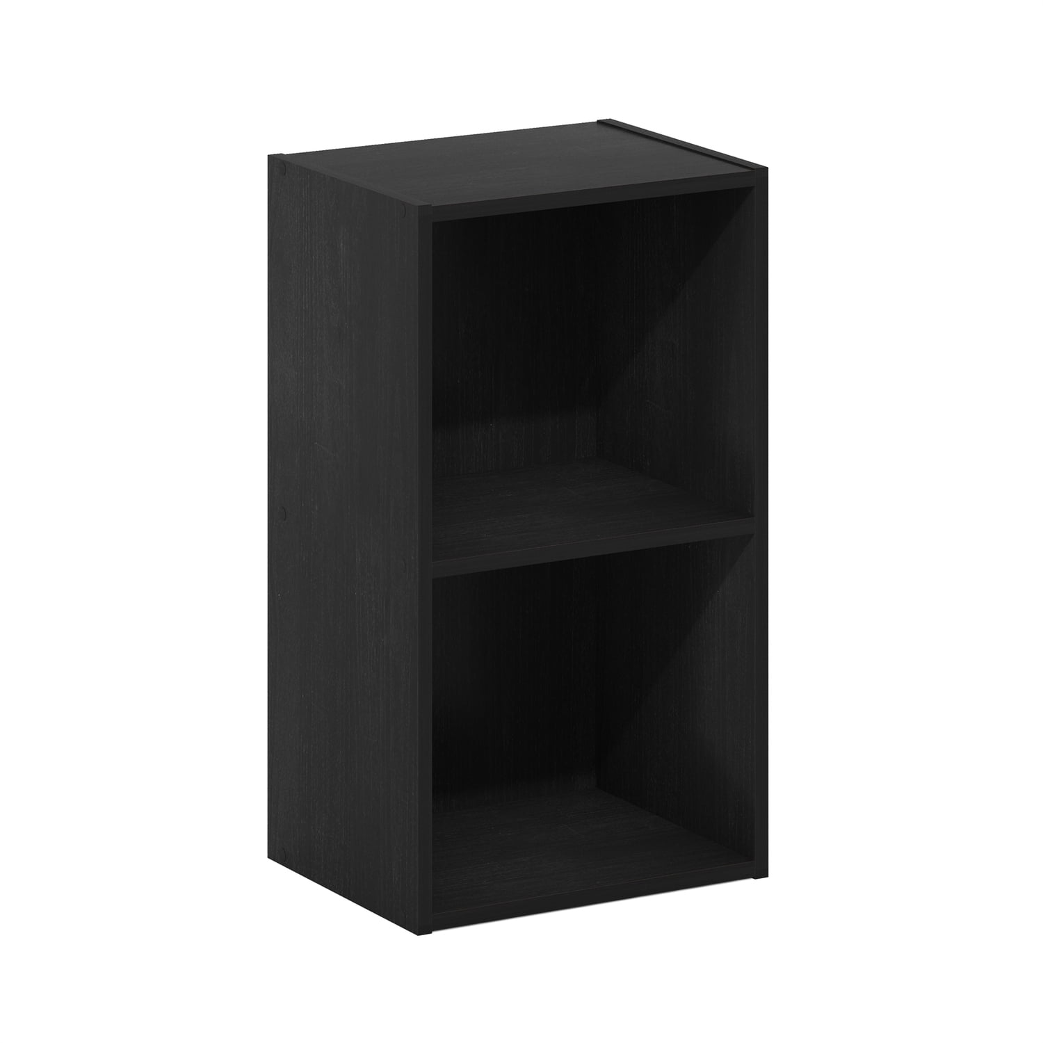 Black 2-Tier Composite Wood Cube Bookcase