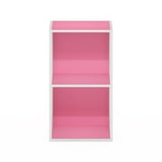 Furinno Pasir 2-Tier Open Shelf Bookcase Pink/White