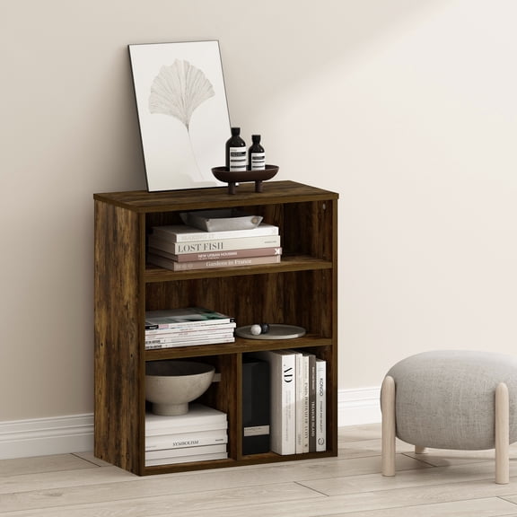 Furinno Pasir 3 Tier Display Bookcase, Amber Pine
