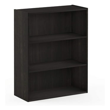 Furinno Pasir 3 Tier Open Storage Wooden Bookshelf Bookcase Shelf, Espresso