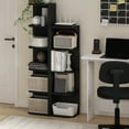 thumbnail image 1 of Furinno Pasir 4-Tier Corner Open Shelf Bookcase, Blackwood, 1 of 7