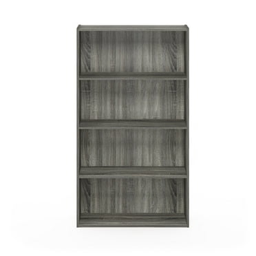 Furinno Pasir 4 Tier Open Shelf, French Oak Grey