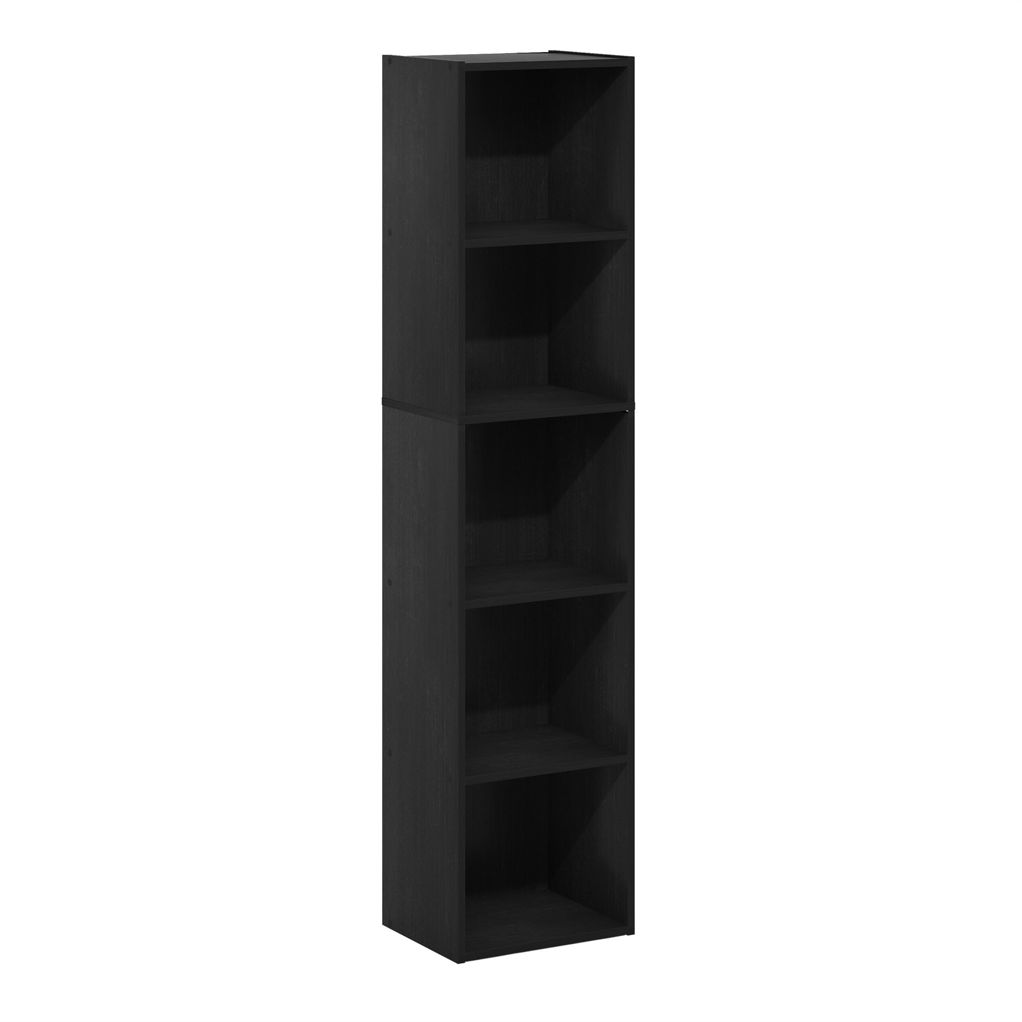 Furinno Pasir 5Tier Open Shelf Bookcase, Blackwood, Durable Composite Wood, Easy Customization, Multiple Colors  (图1)