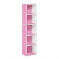 thumbnail image 1 of Furinno Pasir 5-Tier Open Shelf Bookcase, Pink/White, 1 of 5