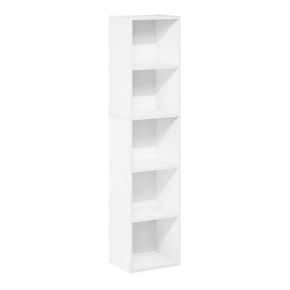 Furinno Pasir 5-Tier Open Shelf Bookcase in White