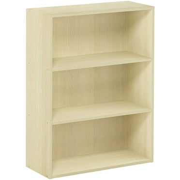 Furinno Pasir Engineered Wood 3-Tier Open Shelf in Steam Beech/Natural
