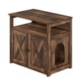 thumbnail image 1 of Furinno Peli Farmhouse Cat Litter Cabinet Storage with 2 Doors, Rustic Brown, 1 of 7