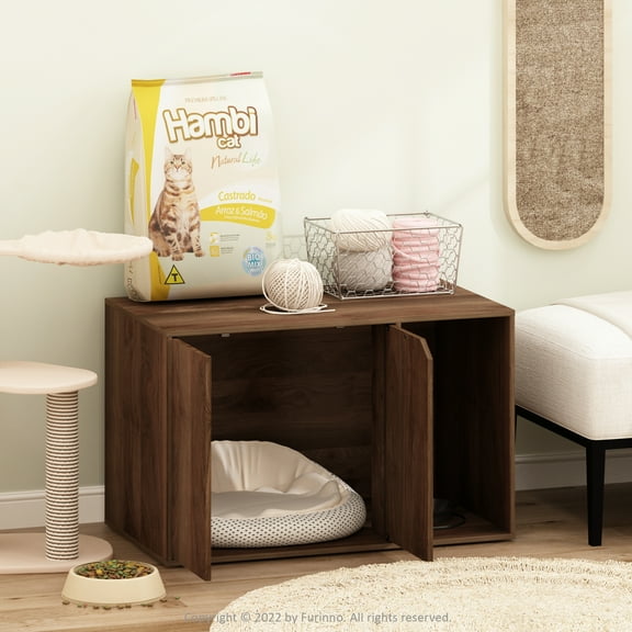 Furinno 20392CWN Peli Litter Box Enclosure, Columbia Walnut