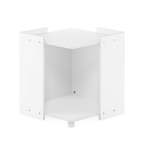 Furinno Peli Multipurpose End Table with Storage, Solid White