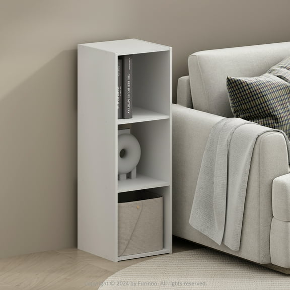 Furinno Pelli Cubic Storage Cabinet in Bookcase in Bookshelf in 3-Cube in White