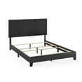 thumbnail image 1 of Furinno Pessac Upholstered Bed Frame, Black PU Leather, Queen, 1 of 8