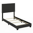 thumbnail image 1 of Furinno Pessac Upholstered Bed Frame, Black PU Leather, Twin XL, 1 of 6