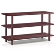 thumbnail image 1 of Furinno Pine Solid Wood 3-Tier Shoe Rack, Dark Cherry, 1 of 5