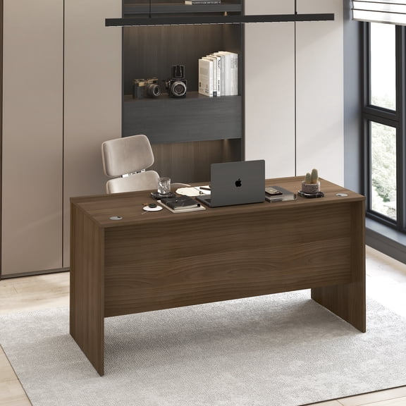 Furinno ROGER 60 Inch Computer Desk Modern Walnut