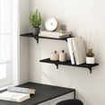 thumbnail image 1 of Furinno ROSSI Floating Shelves for Wall Set of 2, 23-Inch Wide Rectangular Wall Shelf, Floating Shelf, Wall Mounted Shelves, for Bathroom, Bedroom, Living Room, Dark Espresso, 1 of 4