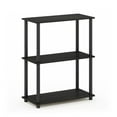 thumbnail image 1 of Furinno Rata 3-Tier Industrial Multipurpose Flat Base Shelf Display Rack with Metal Frame, Americano, 1 of 5