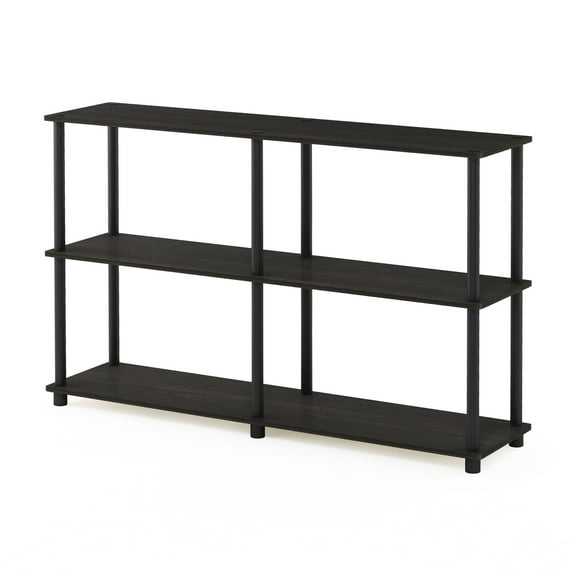 Furinno Rata 3 x 2 Industrial Multipurpose Flat Base Bookshelf, Bookcase with Metal Frame, French Oak Grey