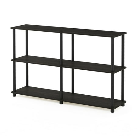 Furinno Rata 3 x 2 Industrial Multipurpose Flat Base Shelf Display Rack with Metal Frame, Marble White