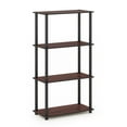 thumbnail image 1 of Furinno Rata 4-Tier Industrial Multipurpose Flat Base Shelf Display Rack with Metal Frame, Americano, 1 of 5