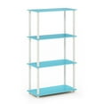 thumbnail image 1 of Furinno Rata 4-Tier Industrial Multipurpose Flat Base Shelf Display Rack with Metal Frame, Columbia Walnut, 1 of 5
