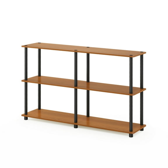 Furinno Rata 4 x 2 Industrial Multipurpose Flat Base Shelf Display Rack with Metal Frame, Americano