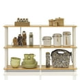 thumbnail image 1 of Furinno Rata 4 x 2 Industrial Multipurpose Flat Base Shelf Display Rack with Metal Frame, Marble White, 1 of 7
