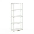 thumbnail image 1 of Furinno Rata 5-Tier Industrial Multipurpose Flat Base Shelf Display Rack with Metal Frame, Narrow, Columbia Walnut, 1 of 5