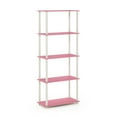 thumbnail image 1 of Furinno Rata 5-Tier Industrial Multipurpose Flat Base Shelf Display Rack with Metal Frame, Narrow, Marble White, 1 of 5