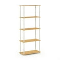 thumbnail image 1 of Furinno Rata 6-Tier Industrial Multipurpose Flat Base Shelf Display Rack with Metal Frame, Wide, French Oak Grey, 1 of 5